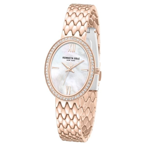 Kenneth Cole Quartz Analog White Dial Rose Gold Colour Stainless Steel Strap Women's Watch, KCWLG0068301LD