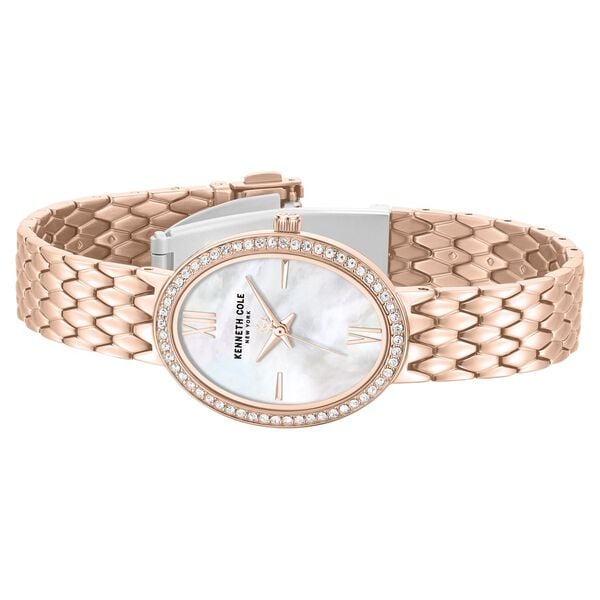 Kenneth Cole Quartz Analog White Dial Rose Gold Colour Stainless Steel Strap Women's Watch, KCWLG0068301LD