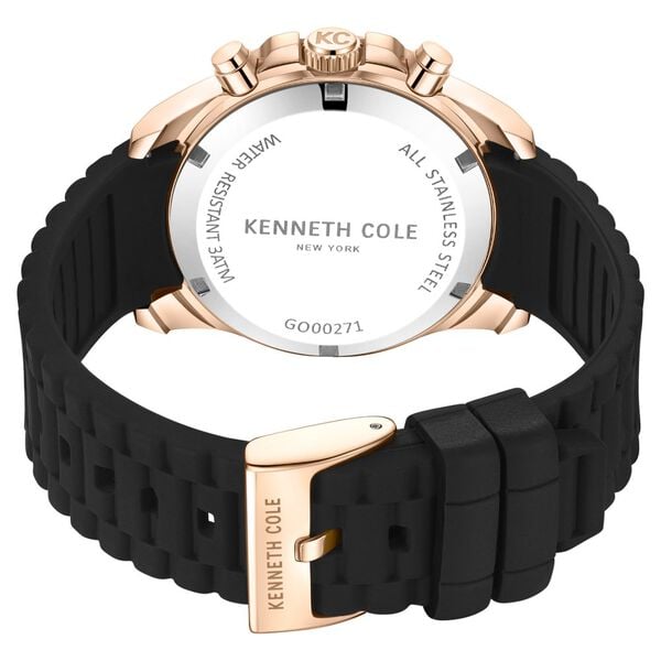 Kenneth Cole Quartz Chronograph Grey dial Silicone Strap Men's Watch, KCWGO0027103MN