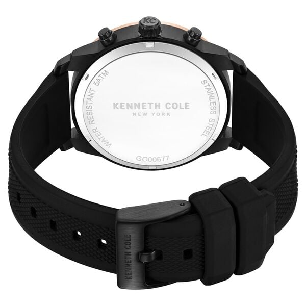 Kenneth Cole Quartz Multifunction Black Dial Black Colour Silicone Strap Men's Watch, KCWGO0067702MN