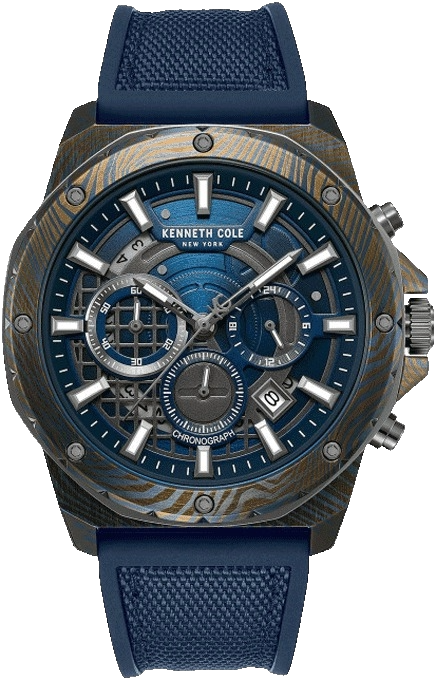 Kenneth Cole Quatz Blue Dial Chronograph Men's Watch, KCWGO0087601MN