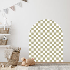 Khaki Checker Arch Wall Decal