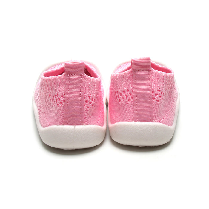 Stylish pink mesh shoes for kids with lightweight, breathable material and non-slip sole.