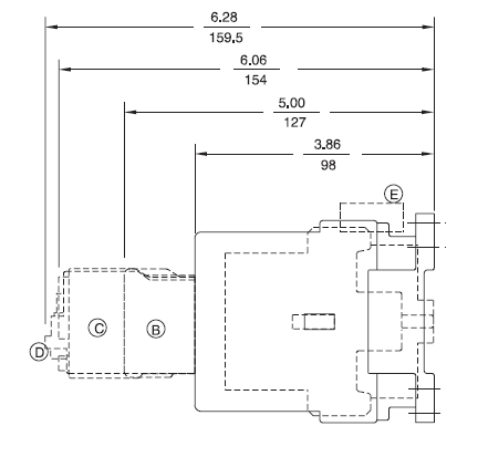GE LAR04A 3 pole UL/CE IEC rated reversing contactor