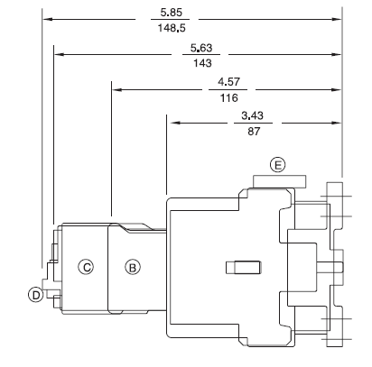 GE LAR25A 3 pole UL/CE IEC rated reversing contactor