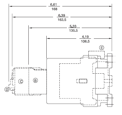 GE LAR45AS 3 pole UL/CE IEC rated reversing contactor