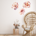 Large Blush Peony Wall Decals – Set of 3 (36cm x 32cm Each)