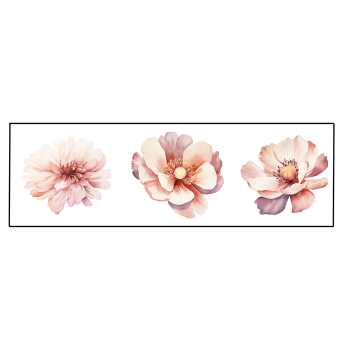 Large Blush Peony Wall Decals – Set of 3 (36cm x 32cm Each)