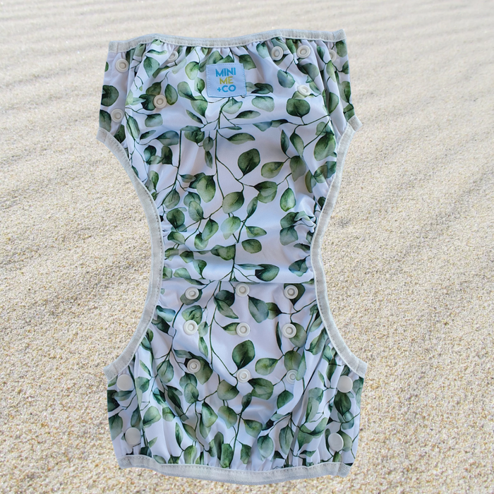 Large Eucalyptus Leaves Reusable Swim Nappy