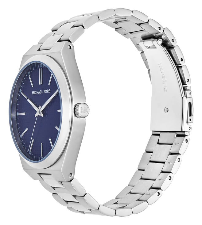 Michael Kors Lenox Quartz Blue Dial Analog Stainless Steel Men's Watch, MK9227