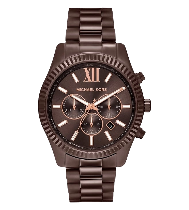 Michael Kors Lexington Chronograph Brown Stainless Steel Men's Watch, MK9224