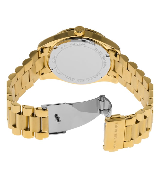 Michael Kors Lexington Three-Hand Gold-Tone Stainless Steel Women's Watch, MK7449