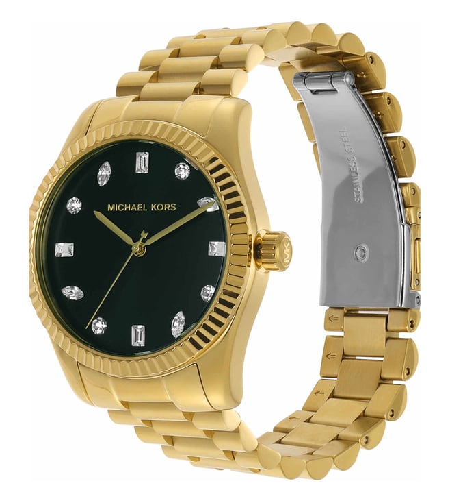 Michael Kors Lexington Three-Hand Gold-Tone Stainless Steel Women's Watch, MK7449