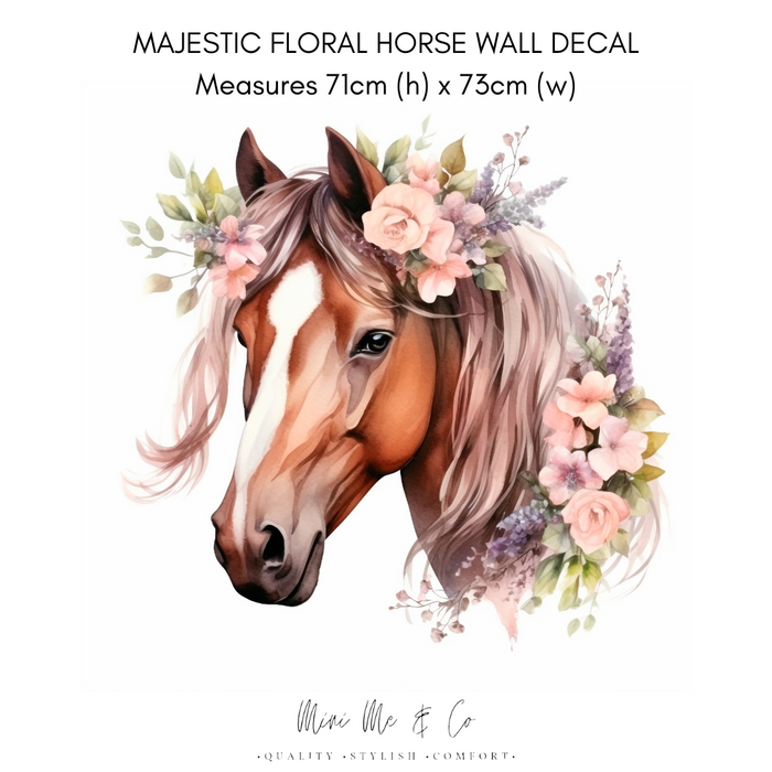 Majestic Floral Horse Wall Decal