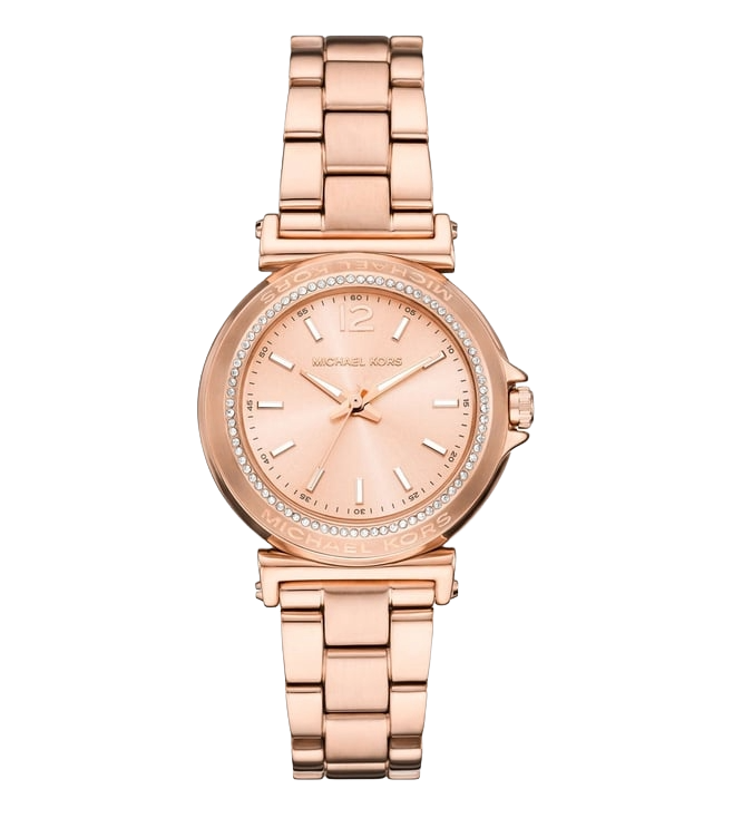 Michael Kors Maren Three-Hand Rose Gold-Tone Stainless Steel Women's Watch, MK7491