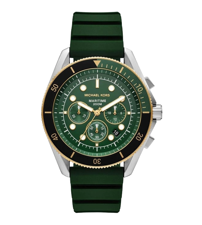 Michael Kors Maritime Chronograph Green Silicone Men's Watch, MK9214