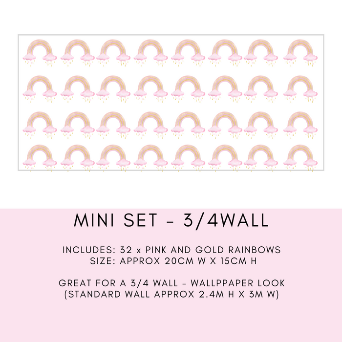 Durable and non-toxic mini rainbow decals designed for easy application on walls and furniture