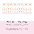 Charming mini rainbow decals measuring 20cm wide and 15cm high, perfect for adding a playful touch to any space