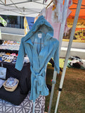 Sage kids robe made from organic Turkish cotton, soft, absorbent, and perfect for bath time.