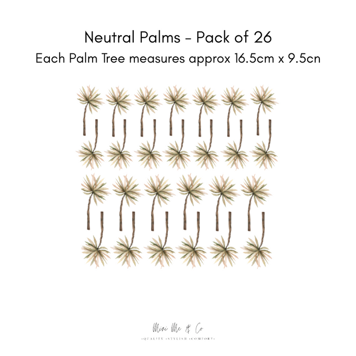 Neutral Palm Tree Wall Decals