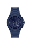 Michael Kors Oversized Lennox Quartz Blue Dial Chronograph Stainless Steel Men's Watch, MKO1235