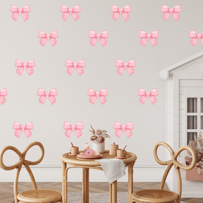 Pack of 16 Small Bow Wall Decals – Removable Nursery & Kids Room Stickers (14cm x 10cm each)