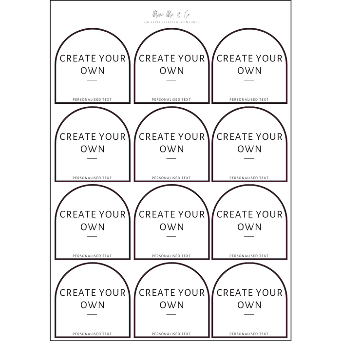 Pantry Labels – Arch Vinyl Stickers (Pack of 12)