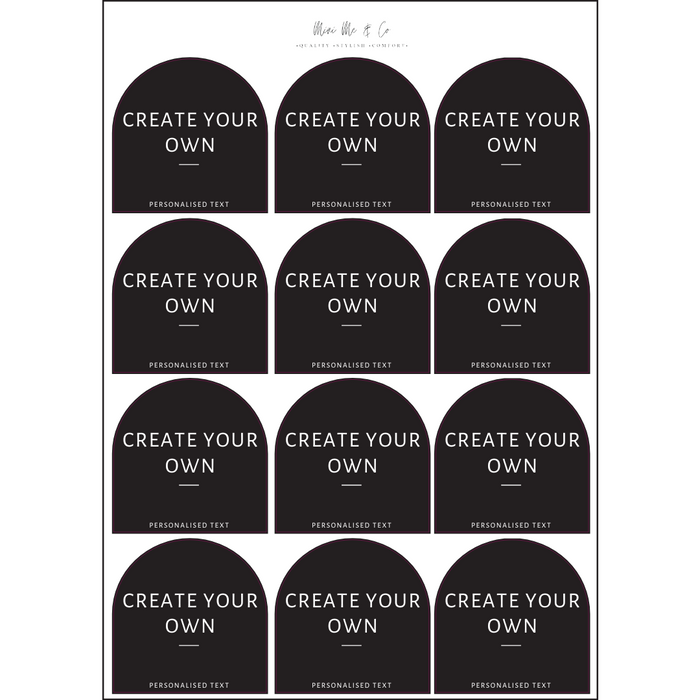 Pantry Labels – Arch Vinyl Stickers (Pack of 12)