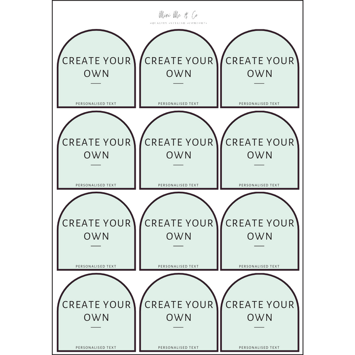 Pantry Labels – Arch Vinyl Stickers (Pack of 12)