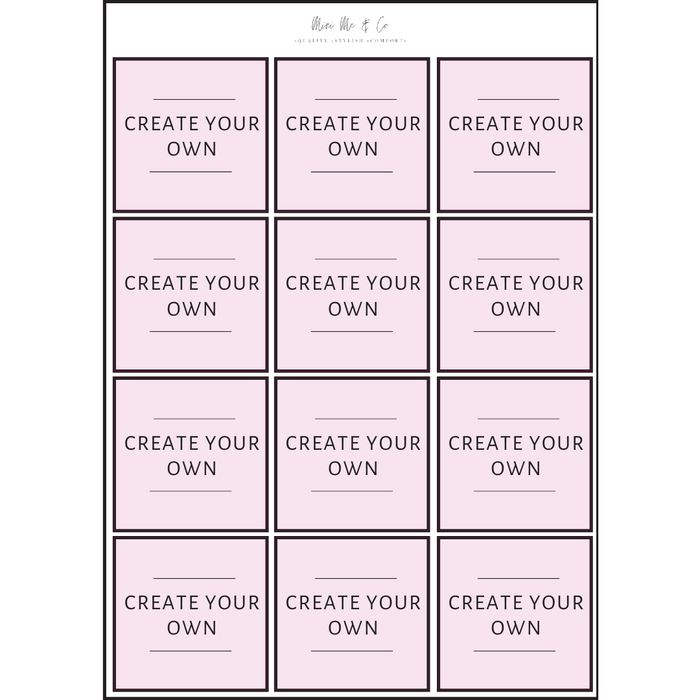 Pantry Labels – Personalised Two-Line Square Vinyl Stickers (Pack of 12)