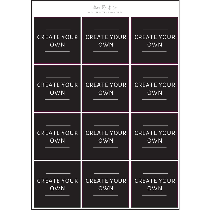 Pantry Labels – Personalised Two-Line Square Vinyl Stickers (Pack of 12)