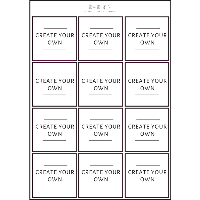 Pantry Labels – Personalised Two-Line Square Vinyl Stickers (Pack of 12)