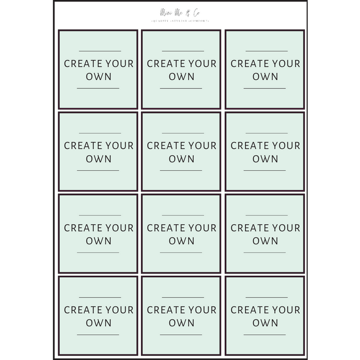 Pantry Labels – Personalised Two-Line Square Vinyl Stickers (Pack of 12)