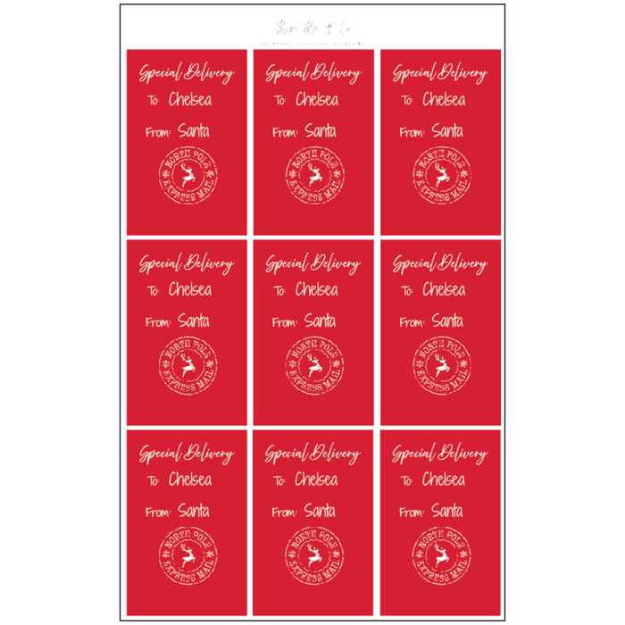 Personalised Christmas Gift Labels – Pack of 9