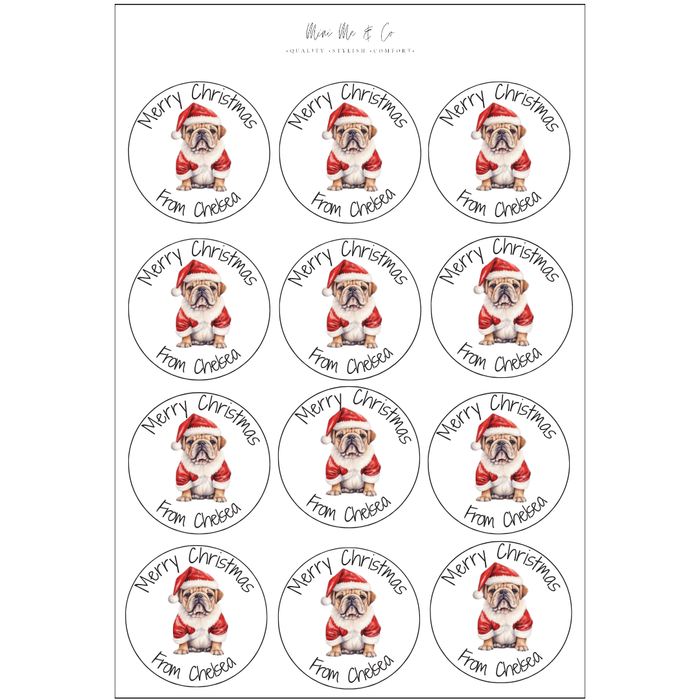Personalised Dog Christmas Stickers – 12 Pack