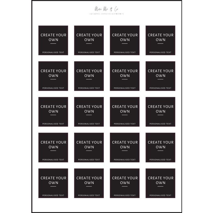 Personalised Spice Labels – Square Vinyl Stickers (Pack of 20)