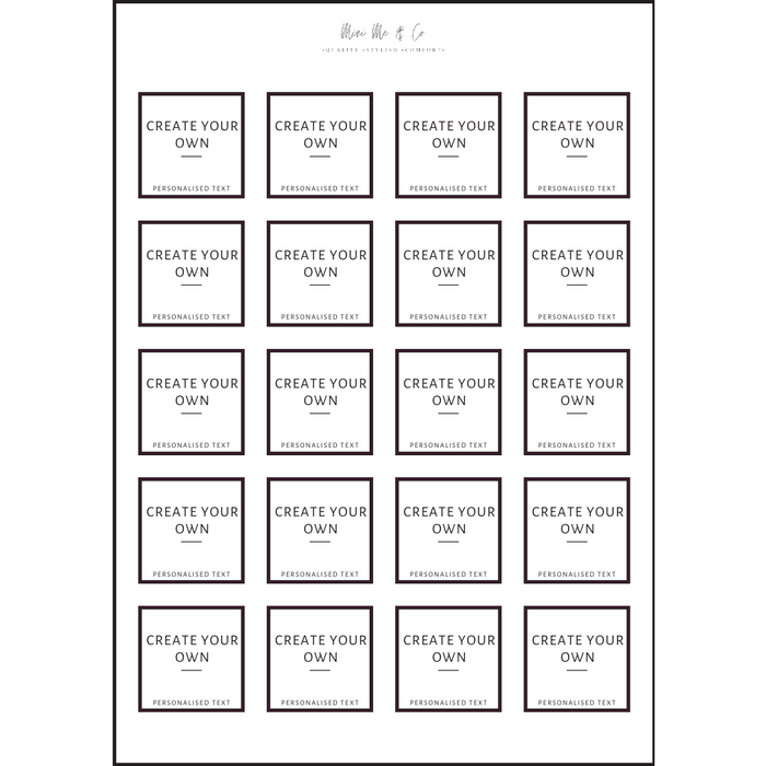 Personalised Spice Labels – Square Vinyl Stickers (Pack of 20)
