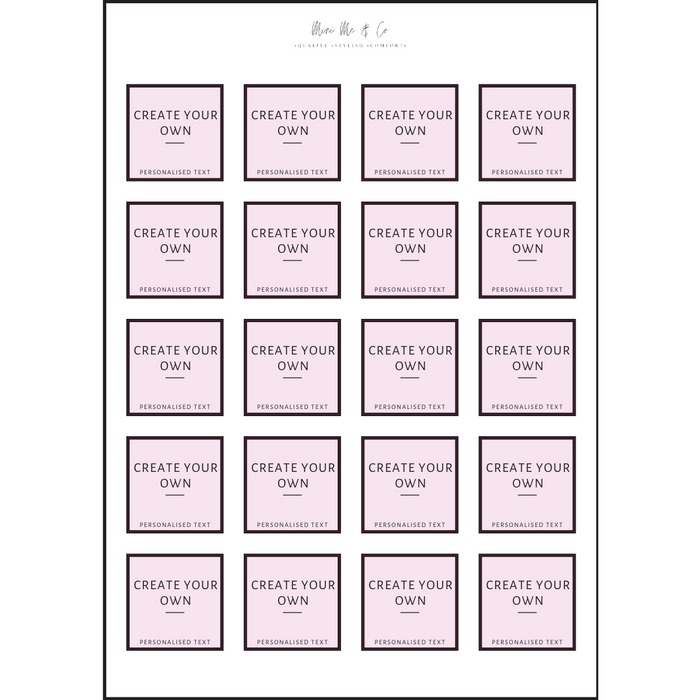 Personalised Spice Labels – Square Vinyl Stickers (Pack of 20)