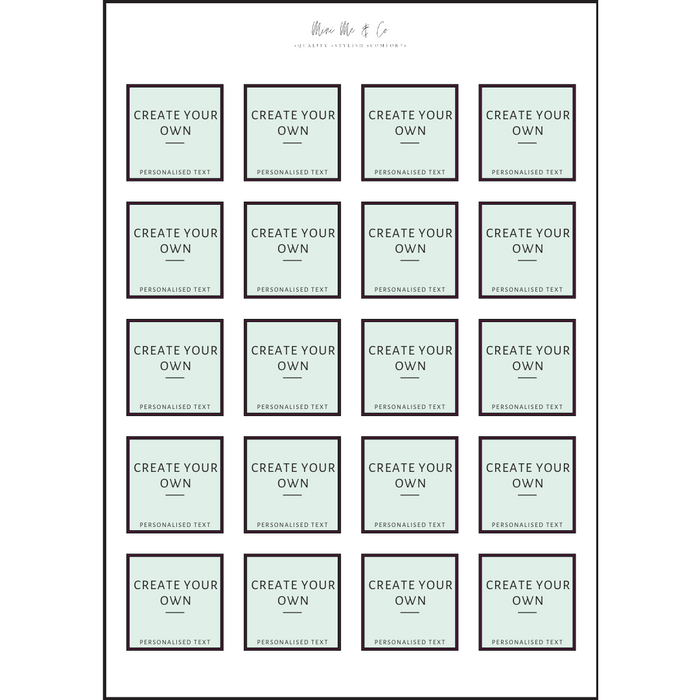 Personalised Spice Labels – Square Vinyl Stickers (Pack of 20)