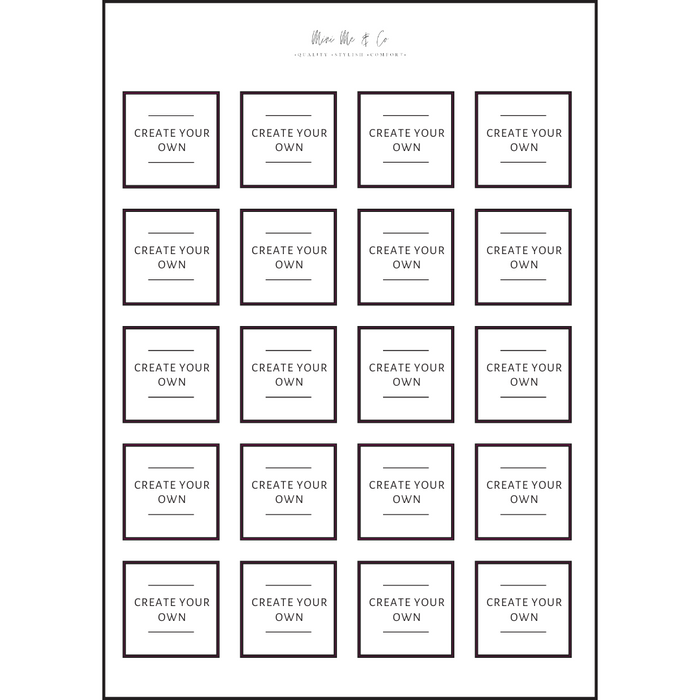 Personalised Spice Labels – Two-Line Square Vinyl Stickers (Pack of 20)