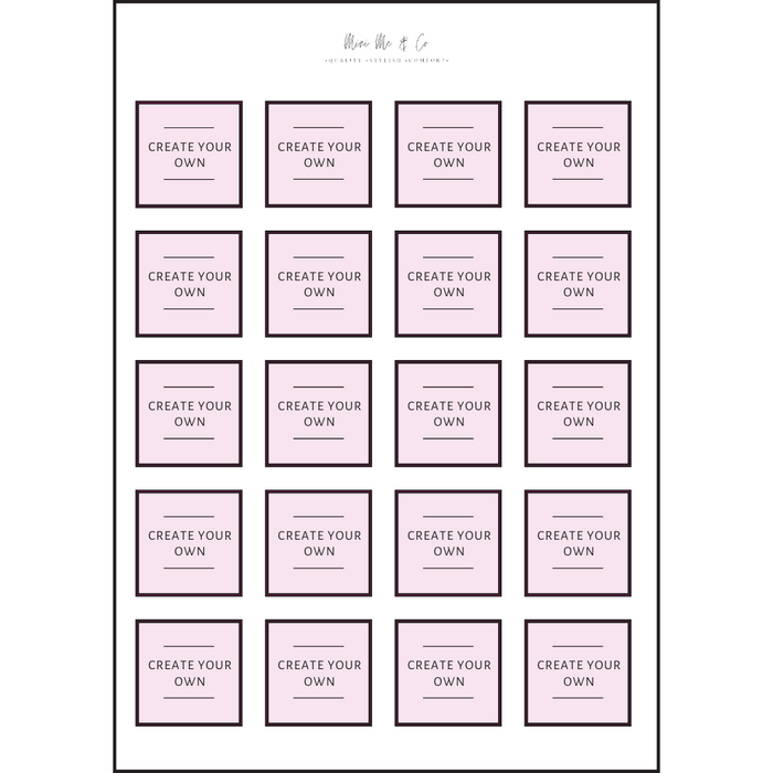 Personalised Spice Labels – Two-Line Square Vinyl Stickers (Pack of 20)
