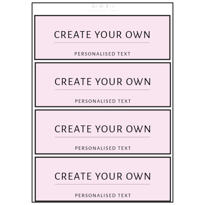 Personalised Storage Labels – Pack of 4  200mm x 65mm