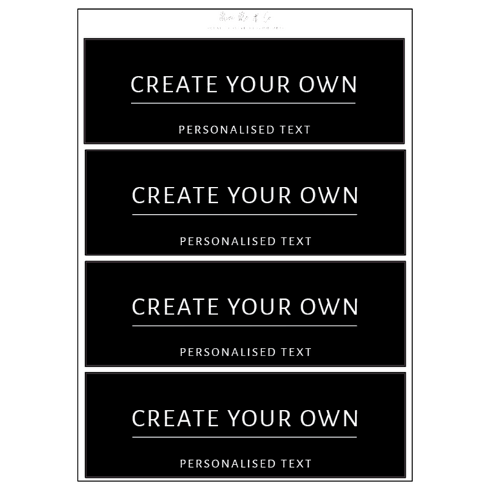 Personalised Storage Labels – Pack of 4  200mm x 65mm