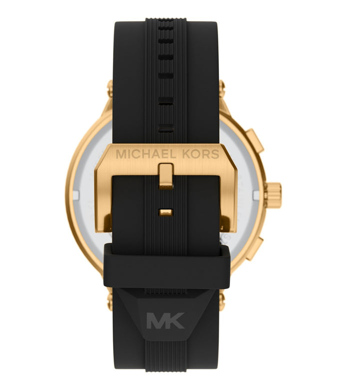 Michael Kors Quartz Black Dial Chronograph Silicone Men's Watch, MK9253