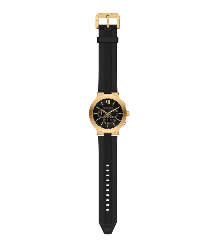 Michael Kors Quartz Black Dial Chronograph Silicone Men's Watch, MK9253