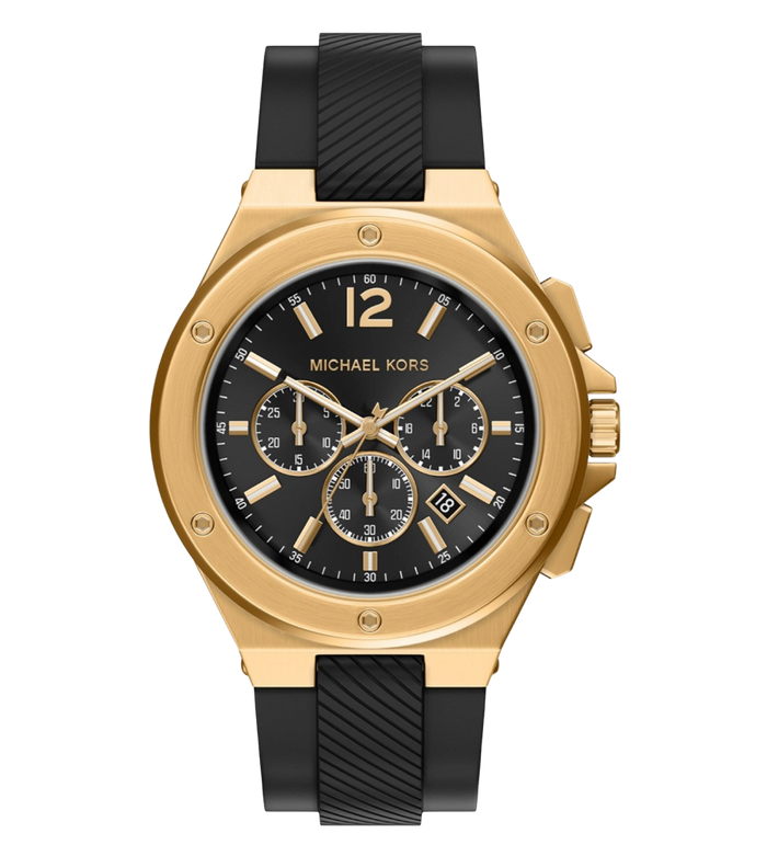 Michael Kors Quartz Black Dial Chronograph Silicone Men's Watch, MKO1272