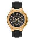 Michael Kors Quartz Black Dial Chronograph Silicone Men's Watch, MKO1272