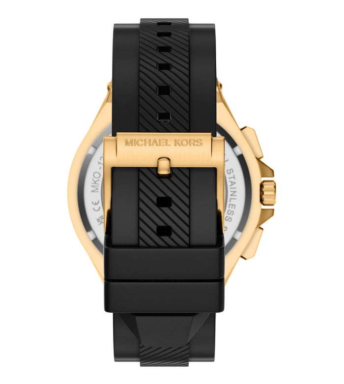 Michael Kors Quartz Black Dial Chronograph Silicone Men's Watch, MKO1272