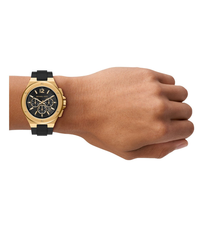 Michael Kors Quartz Black Dial Chronograph Silicone Men's Watch, MKO1272