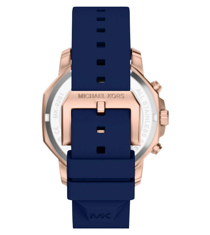 Michael Kors Quartz Blue Dial Chronograph Silicone Men's Watch, MK9261